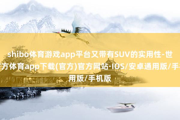 shibo体育游戏app平台又带有SUV的实用性-世博官方体育app下载(官方)官方网站·IOS/安卓通用版/手机版