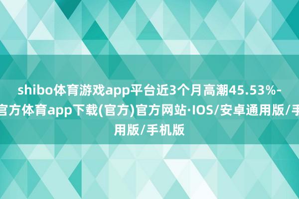 shibo体育游戏app平台近3个月高潮45.53%-世博官方体育app下载(官方)官方网站·IOS/安卓通用版/手机版