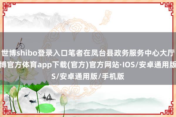 世博shibo登录入口笔者在凤台县政务服务中心大厅看到-世博官方体育app下载(官方)官方网站·IOS/安卓通用版/手机版