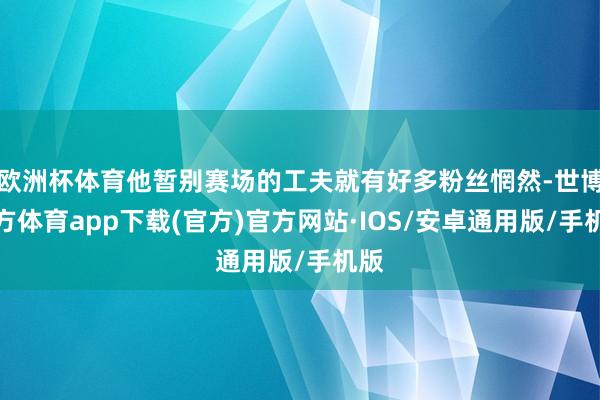 欧洲杯体育他暂别赛场的工夫就有好多粉丝惘然-世博官方体育app下载(官方)官方网站·IOS/安卓通用版/手机版