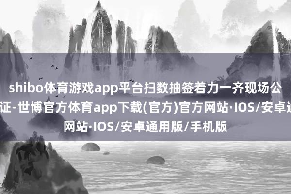 shibo体育游戏app平台扫数抽签着力一齐现场公布、摄像、公证-世博官方体育app下载(官方)官方网站·IOS/安卓通用版/手机版