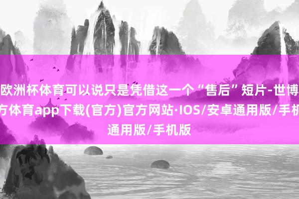 欧洲杯体育可以说只是凭借这一个“售后”短片-世博官方体育app下载(官方)官方网站·IOS/安卓通用版/手机版